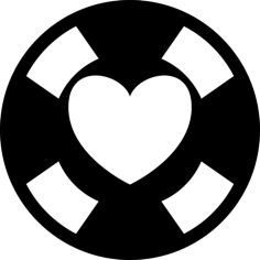 Heart On Disk Stencil Svg Vector, Free Vectors File